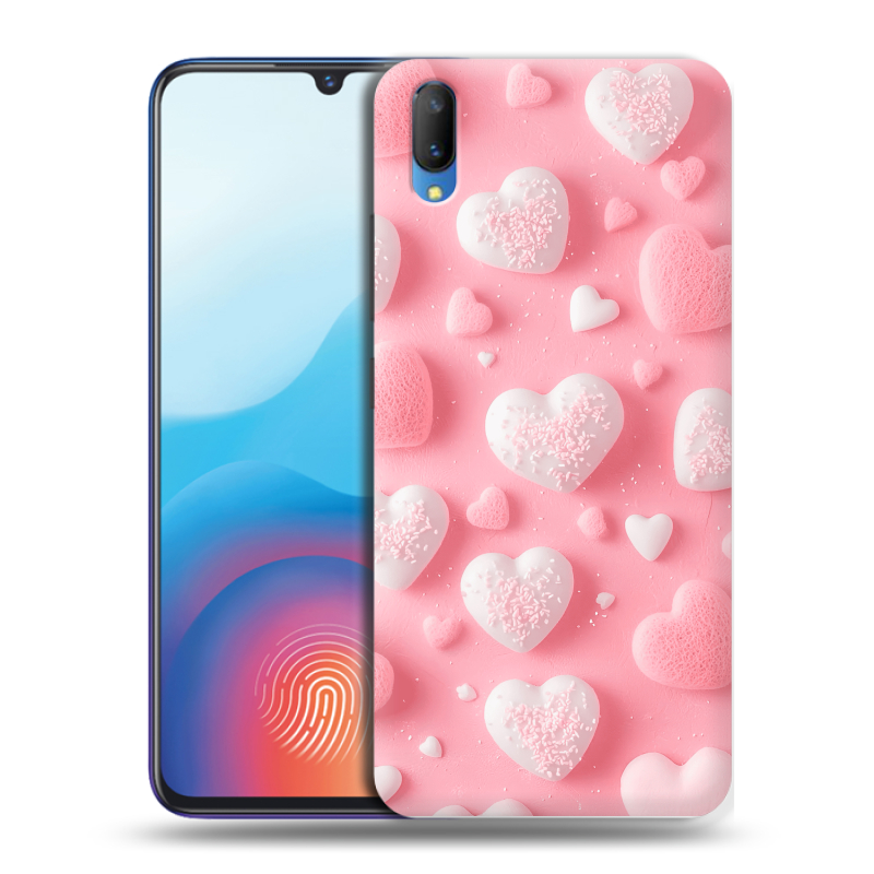 Пластиковый чехол на Vivo V11 с принтом Сердечки Пластиковый чехол на Vivo V11 с принтом Сердечки