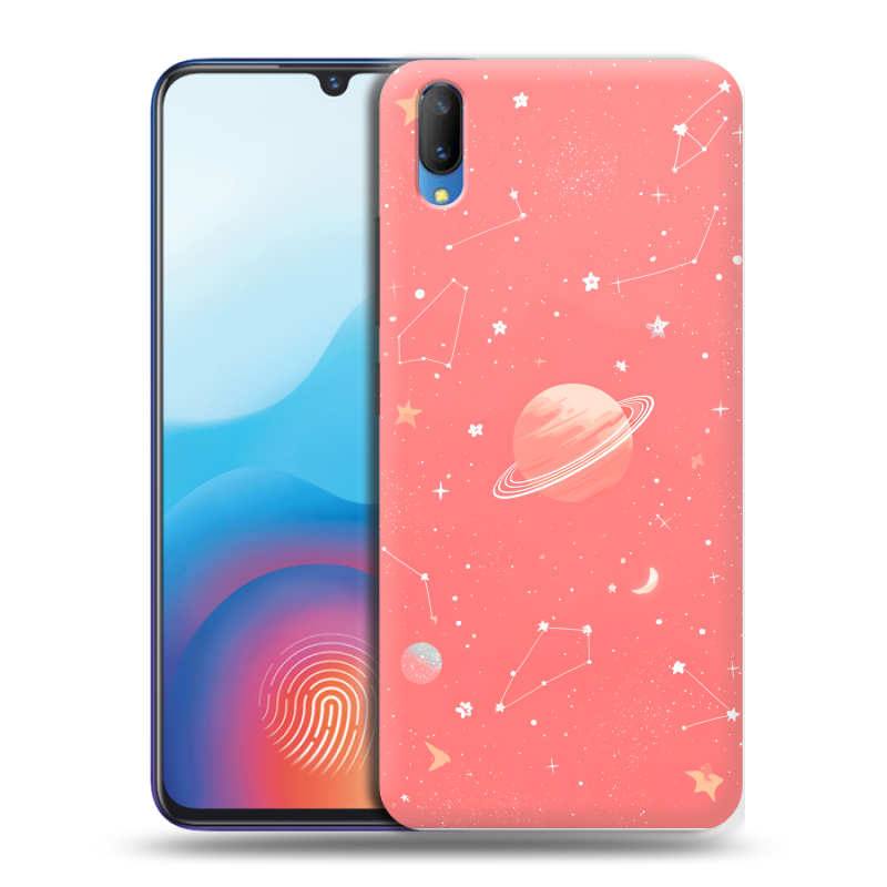 Пластиковый чехол на Vivo V11 с принтом Розовый космос Пластиковый чехол на Vivo V11 с принтом Розовый космос