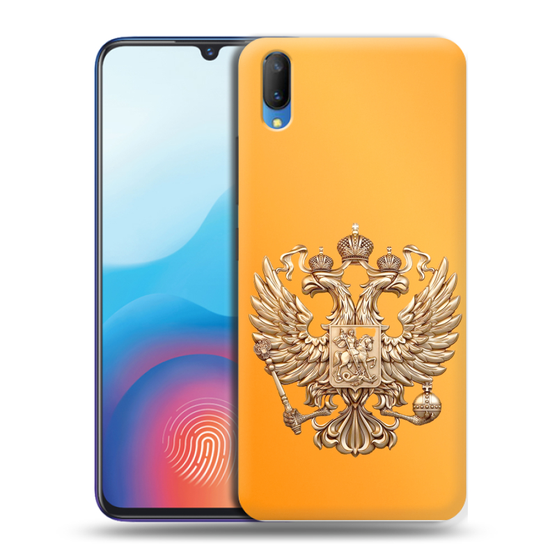 Пластиковый чехол на Vivo V11 с принтом Герб Флаг России Пластиковый чехол на Vivo V11 с принтом Герб Флаг России