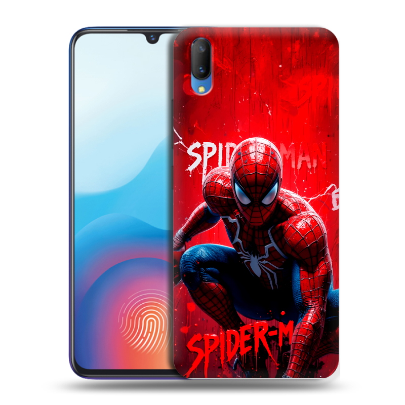 Пластиковый чехол на Vivo V11 с принтом Spiderman Человек паук Пластиковый чехол на Vivo V11 с принтом Spiderman Человек паук