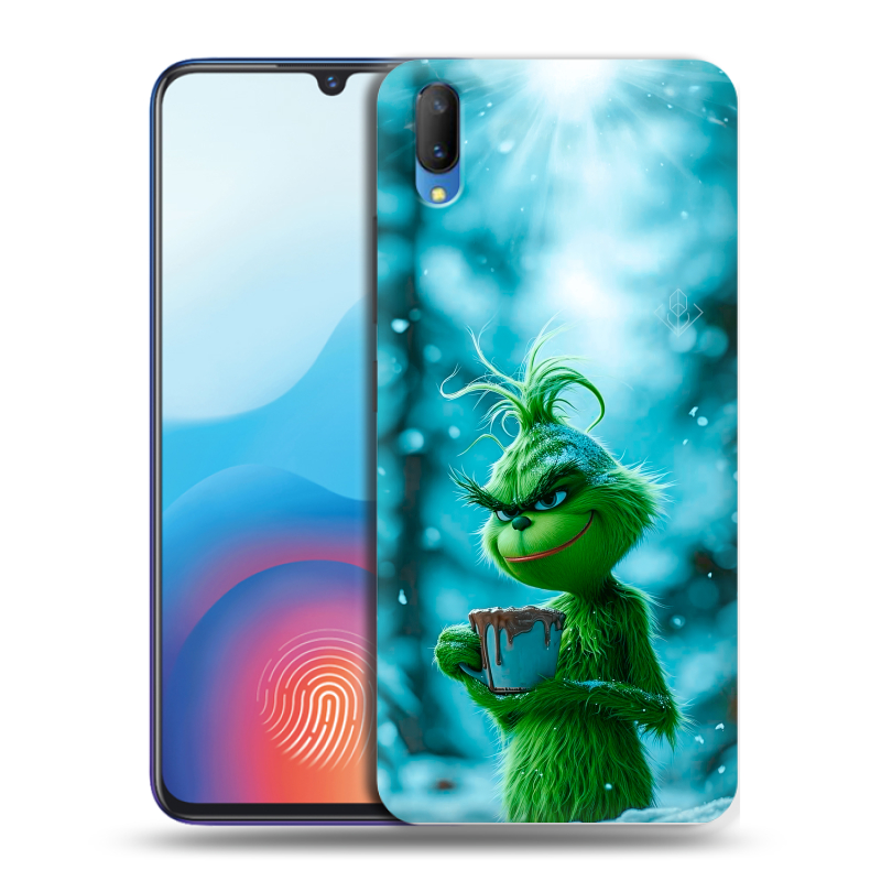 Пластиковый чехол на Vivo V11 с принтом Новый год гринч Пластиковый чехол на Vivo V11 с принтом Новый год гринч