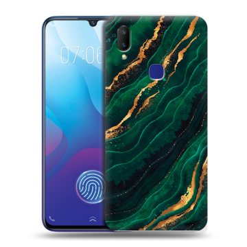 Пластиковый чехол на Vivo V11i с принтом Мрамор зеленое золото Пластиковый чехол на Vivo V11i с принтом Мрамор зеленое золото