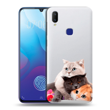 Пластиковый чехол на Vivo V11i с принтом Кошки Пластиковый чехол на Vivo V11i с принтом Кошки