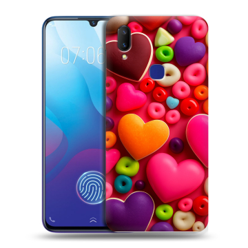 Пластиковый чехол на Vivo V11i с принтом Сердечки Пластиковый чехол на Vivo V11i с принтом Сердечки