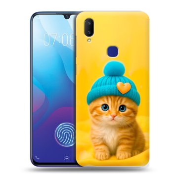 Пластиковый чехол на Vivo V11i с принтом Котенок в шапке
