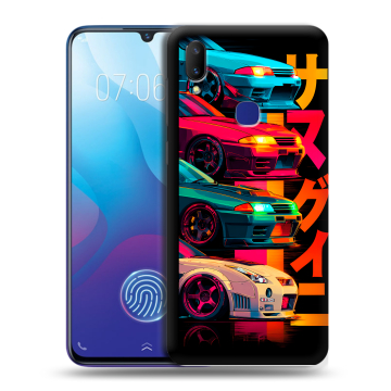 Пластиковый чехол на Vivo V11i с принтом Гоночные машины