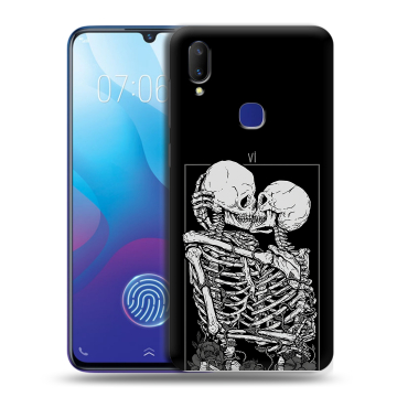 Пластиковый чехол на Vivo V11i с принтом Поцелуй скелетов