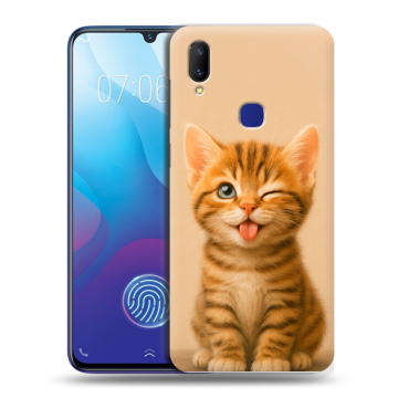 Пластиковый чехол на Vivo V11i с принтом котенок