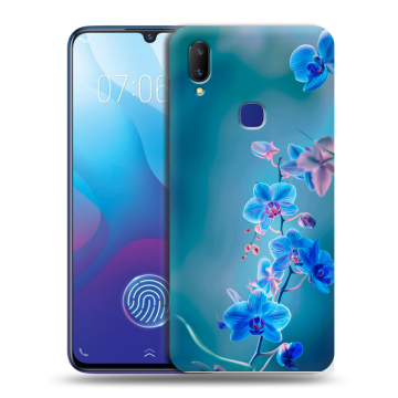 Пластиковый чехол на Vivo V11i с принтом Голубые цветы