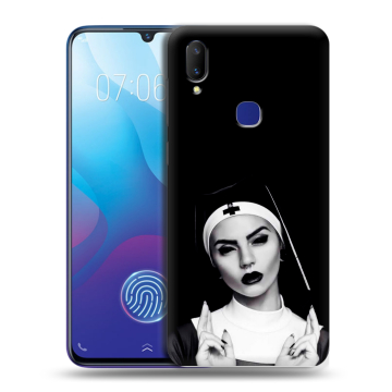 Пластиковый чехол на Vivo V11i с принтом монашка