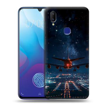 Пластиковый чехол на Vivo V11i с принтом самолет