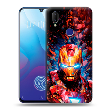 Пластиковый чехол на Vivo V11i с принтом Железный человек Ironman