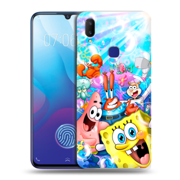 Пластиковый чехол на Vivo V11i с принтом спанчбоб спанч боб