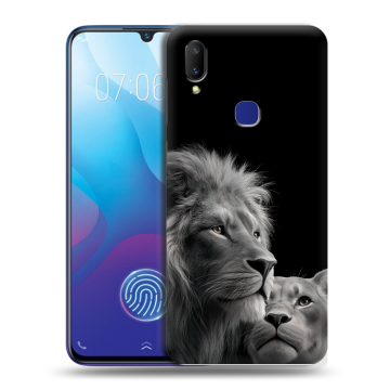 Пластиковый чехол на Vivo V11i с принтом Лев кошки
