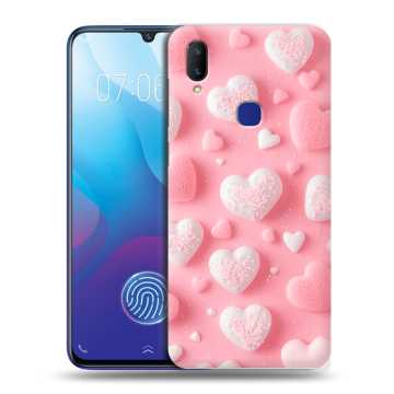 Пластиковый чехол на Vivo V11i с принтом Сердечки