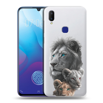Пластиковый чехол на Vivo V11i с принтом Львы
