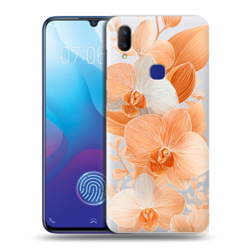 Пластиковый чехол на Vivo V11i с принтом Бежевые цветы