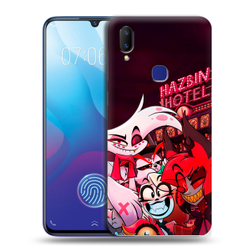Пластиковый чехол на Vivo V11i с принтом Hazbin Hotel Отель Хазбин