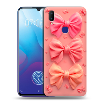 Пластиковый чехол на Vivo V11i с принтом Розовые бантики
