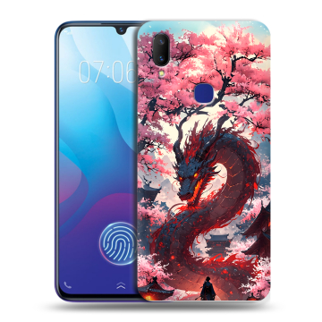 Пластиковый чехол на Vivo V11i с принтом Дракон Японский