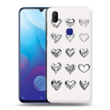 Пластиковый чехол на Vivo V11i с принтом Y2K сердечки