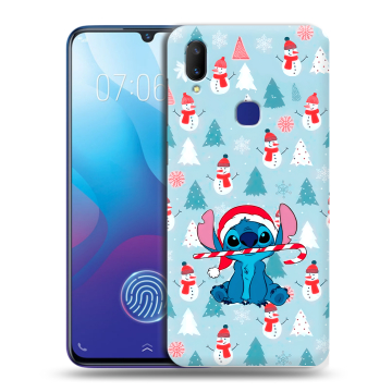 Пластиковый чехол на Vivo V11i с принтом Стич Новый год