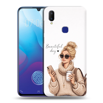 Пластиковый чехол на Vivo V11i с принтом женский