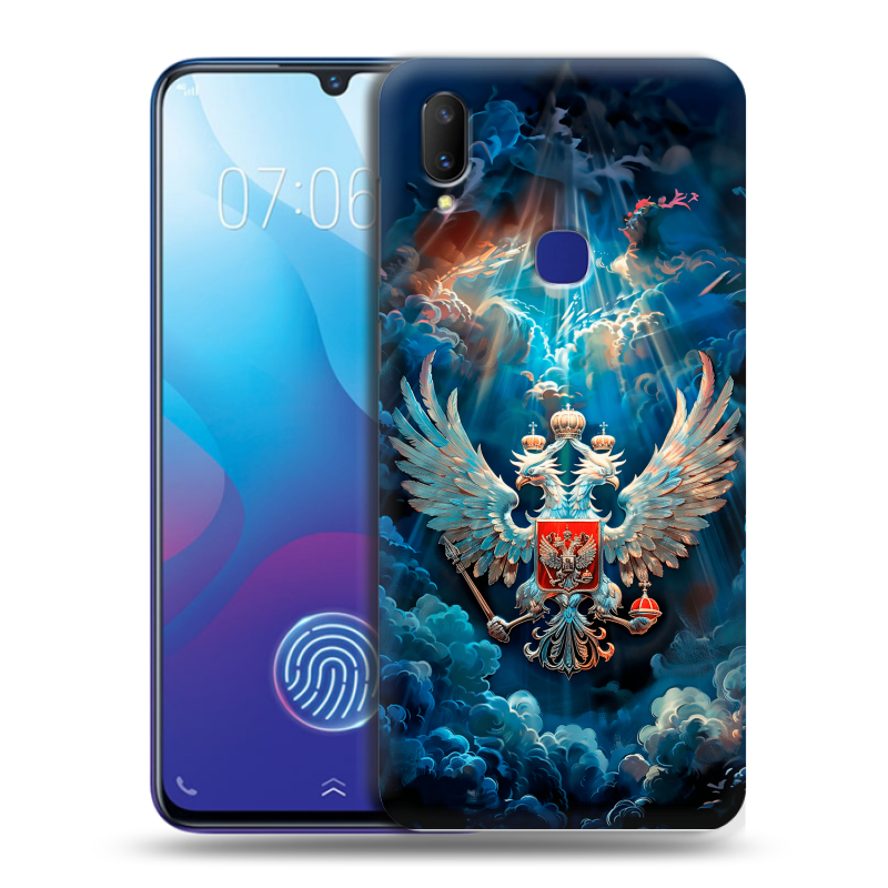 Пластиковый чехол на Vivo V11i с принтом Герб флаг России Пластиковый чехол на Vivo V11i с принтом Герб флаг России