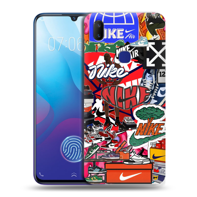 Пластиковый чехол на Vivo V11i с принтом Найк Nike яркий Пластиковый чехол на Vivo V11i с принтом Найк Nike яркий