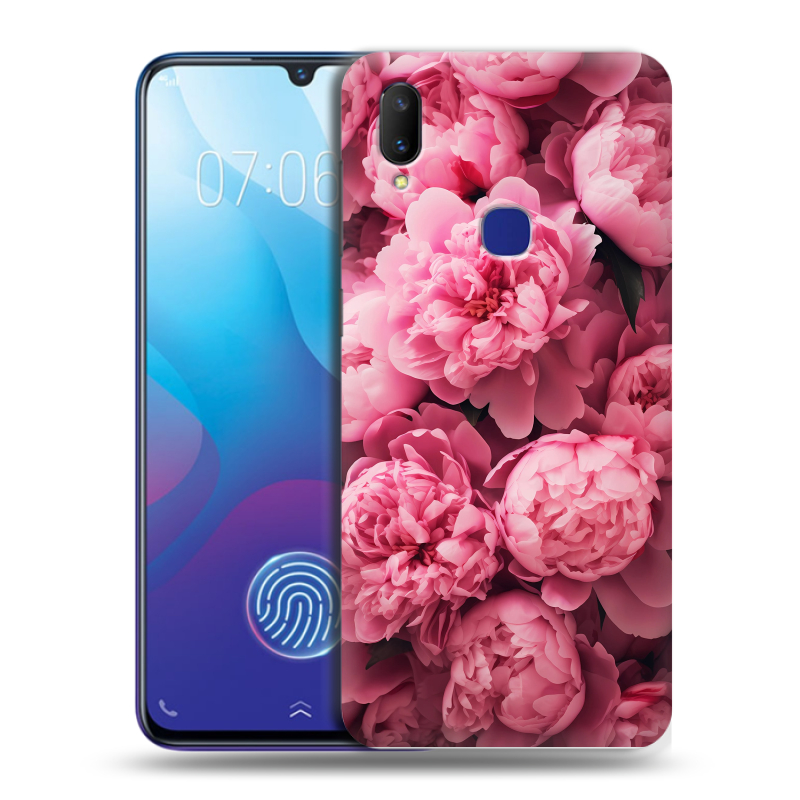 Пластиковый чехол на Vivo V11i с принтом цветы пионы Пластиковый чехол на Vivo V11i с принтом цветы пионы
