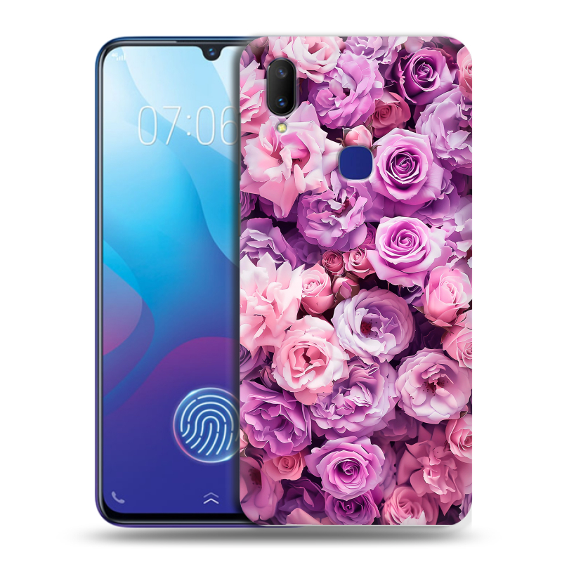 Пластиковый чехол на Vivo V11i с принтом лавандовые розы Пластиковый чехол на Vivo V11i с принтом лавандовые розы
