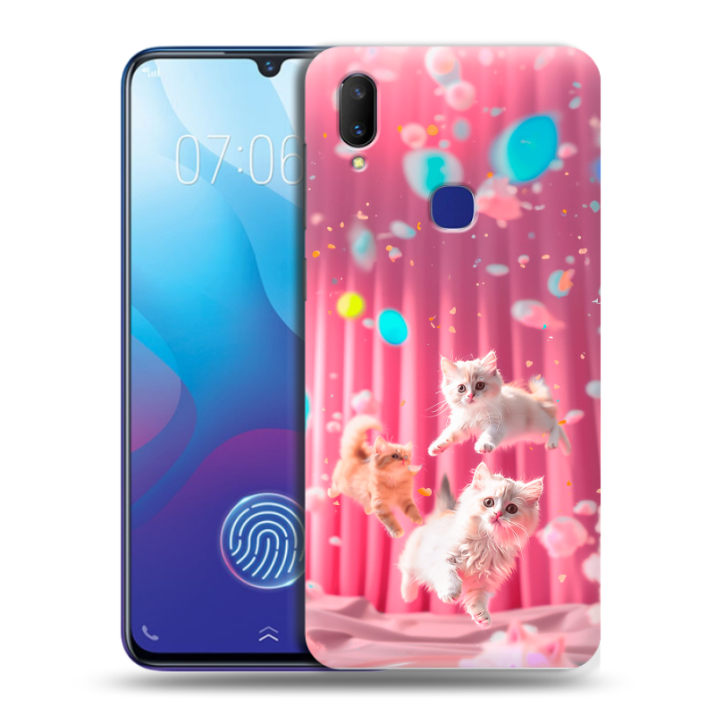 Пластиковый чехол на Vivo V11i с принтом милые котики Пластиковый чехол на Vivo V11i с принтом милые котики