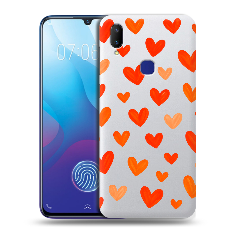 Пластиковый чехол на Vivo V11i с принтом Сердечки Пластиковый чехол на Vivo V11i с принтом Сердечки