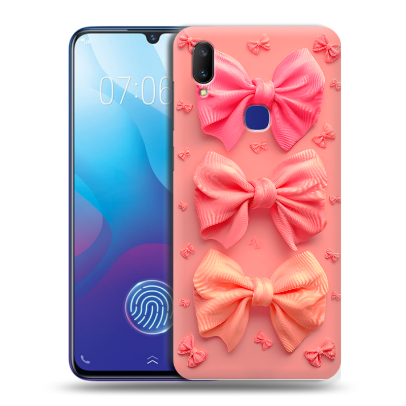 Пластиковый чехол на Vivo V11i с принтом Розовые бантики Пластиковый чехол на Vivo V11i с принтом Розовые бантики