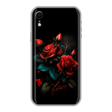 Силиконовый чехол на Iphone Xr с принтом Розы красные