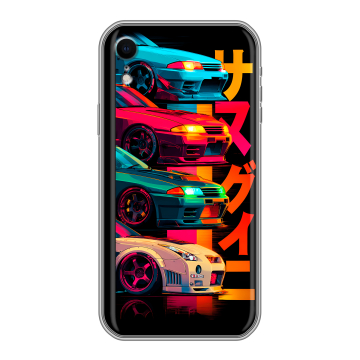 Силиконовый чехол на Iphone Xr с принтом Гоночные машины