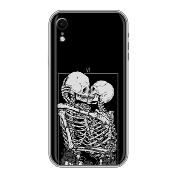Силиконовый чехол на Iphone Xr с принтом Поцелуй скелетов