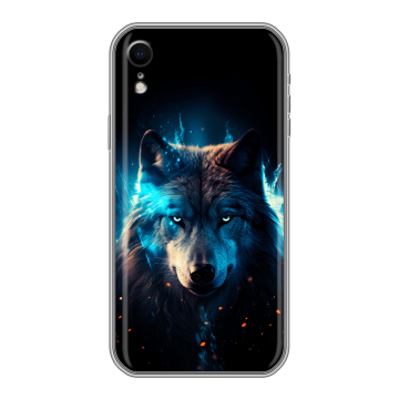 Силиконовый чехол на Iphone Xr с принтом Волк ночной Силиконовый чехол на Iphone Xr с принтом Волк ночной