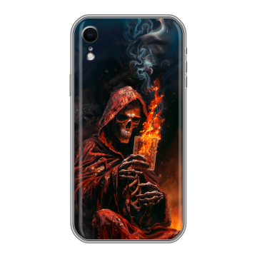 Силиконовый чехол на Iphone Xr с принтом Скелет и карты