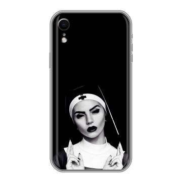 Силиконовый чехол на Iphone Xr с принтом монашка