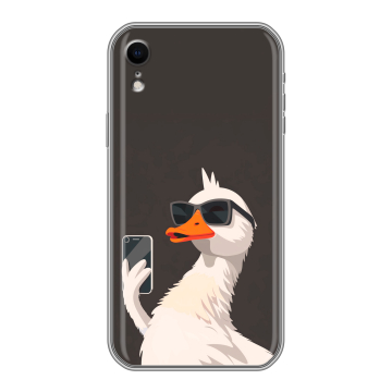 Силиконовый чехол на Iphone Xr с принтом утка в очках
