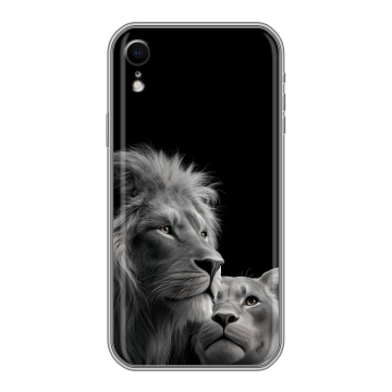 Силиконовый чехол на Iphone Xr с принтом Лев кошки Силиконовый чехол на Iphone Xr с принтом Лев кошки