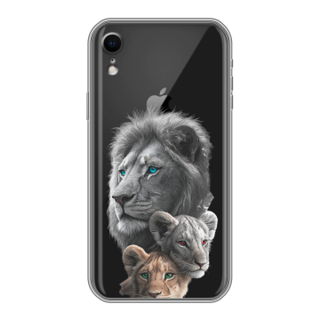 Силиконовый чехол на Iphone Xr с принтом Львы Силиконовый чехол на Iphone Xr с принтом Львы