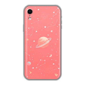 Силиконовый чехол на Iphone Xr с принтом Розовый космос Силиконовый чехол на Iphone Xr с принтом Розовый космос