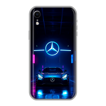 Силиконовый чехол на Iphone Xr с принтом Mercedes Мерседес