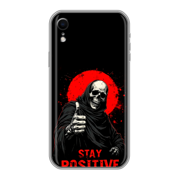 Силиконовый чехол на Iphone Xr с принтом смешной скелет