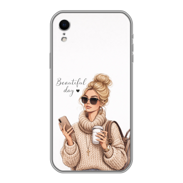 Силиконовый чехол на Iphone Xr с принтом женский