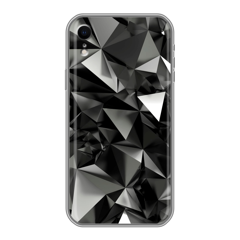 Силиконовый чехол на Iphone Xr с принтом Черные кристаллы Силиконовый чехол на Iphone Xr с принтом Черные кристаллы