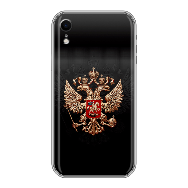 Силиконовый противоударный чехол на Iphone Xr с принтом Герб России Силиконовый противоударный чехол на Iphone Xr с принтом Герб России