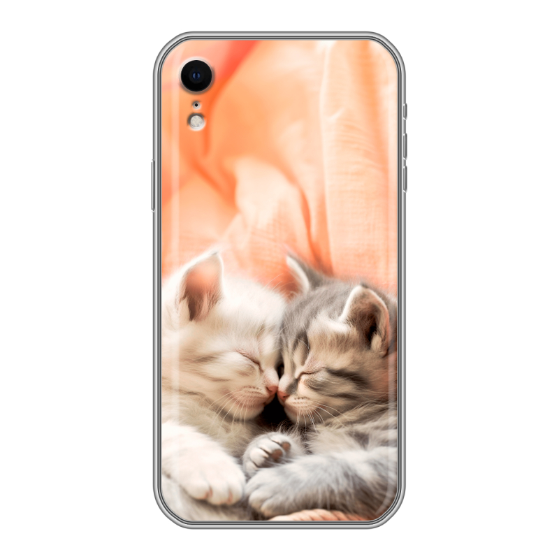 Силиконовый противоударный чехол на Iphone Xr с принтом Котята Силиконовый противоударный чехол на Iphone Xr с принтом Котята